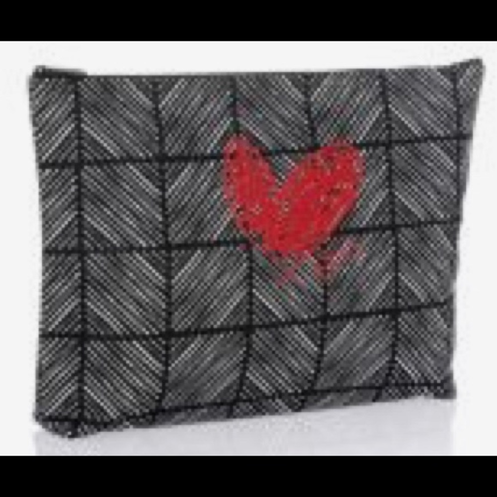 Zipper Pouch in Cheveron Squares